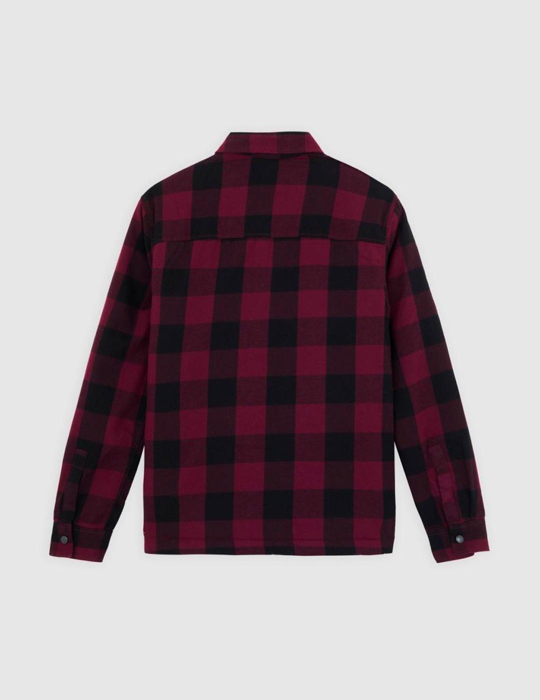 Camisa Dickies SACRAMENTO con forro granate para hombre