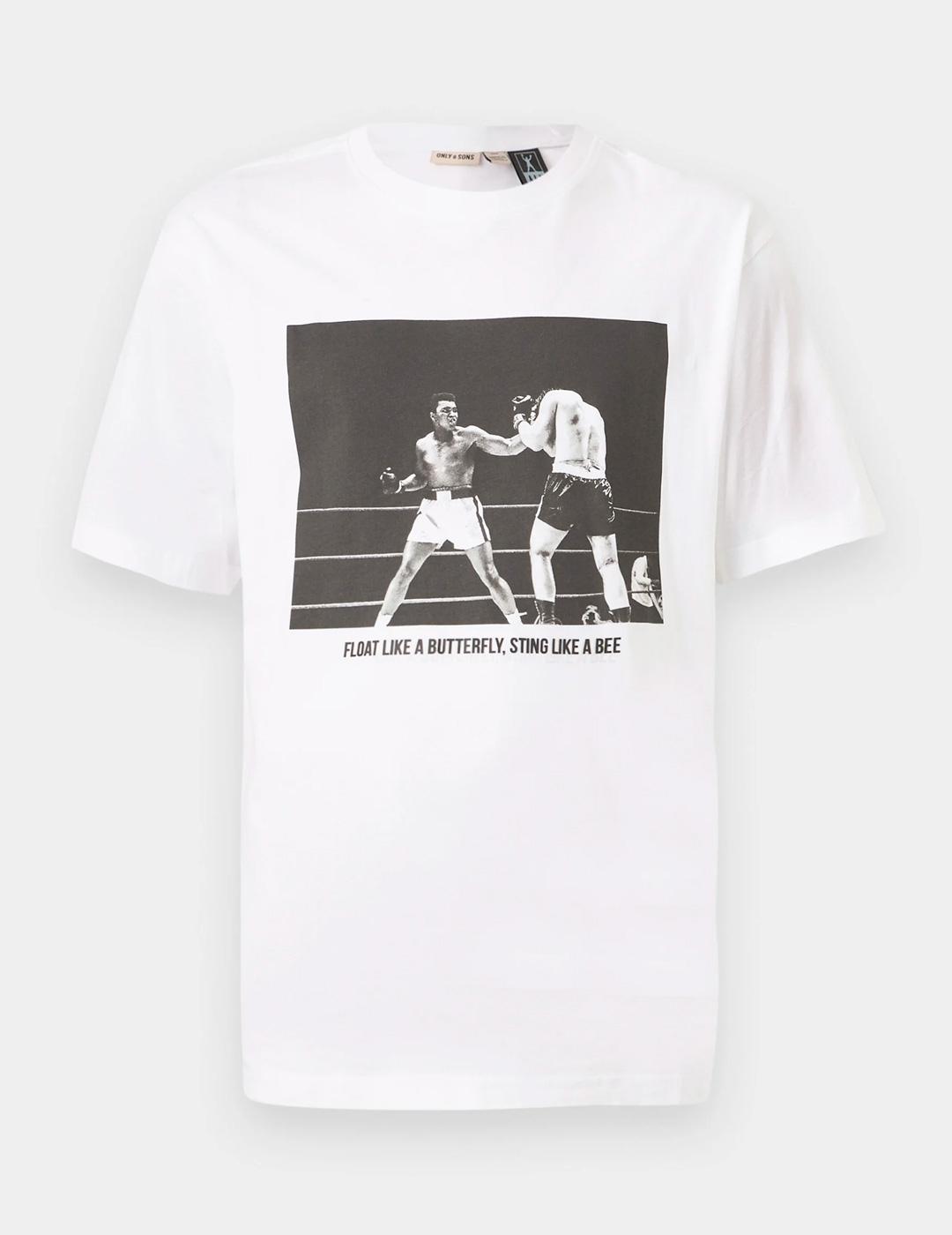 Camiseta Only & Sons MUHAMMAD blanca para hombre