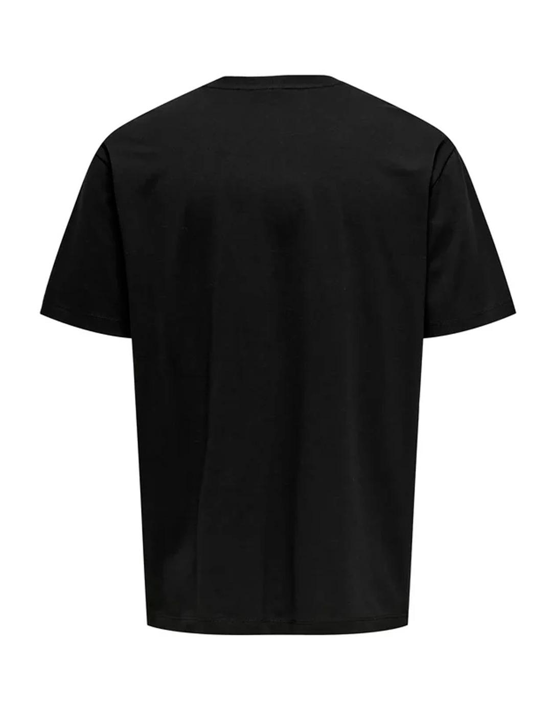 Camiseta Only & Sons MUHAMMAD negra para hombre
