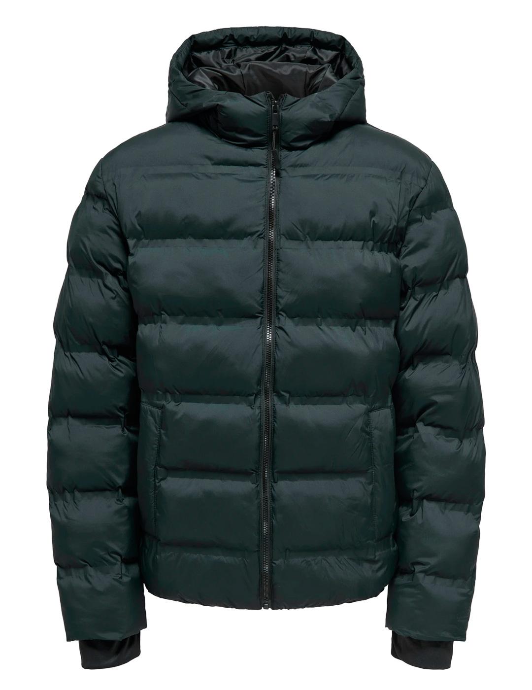 Chaqueta Only & Sons UNION negra con capucha para hombre