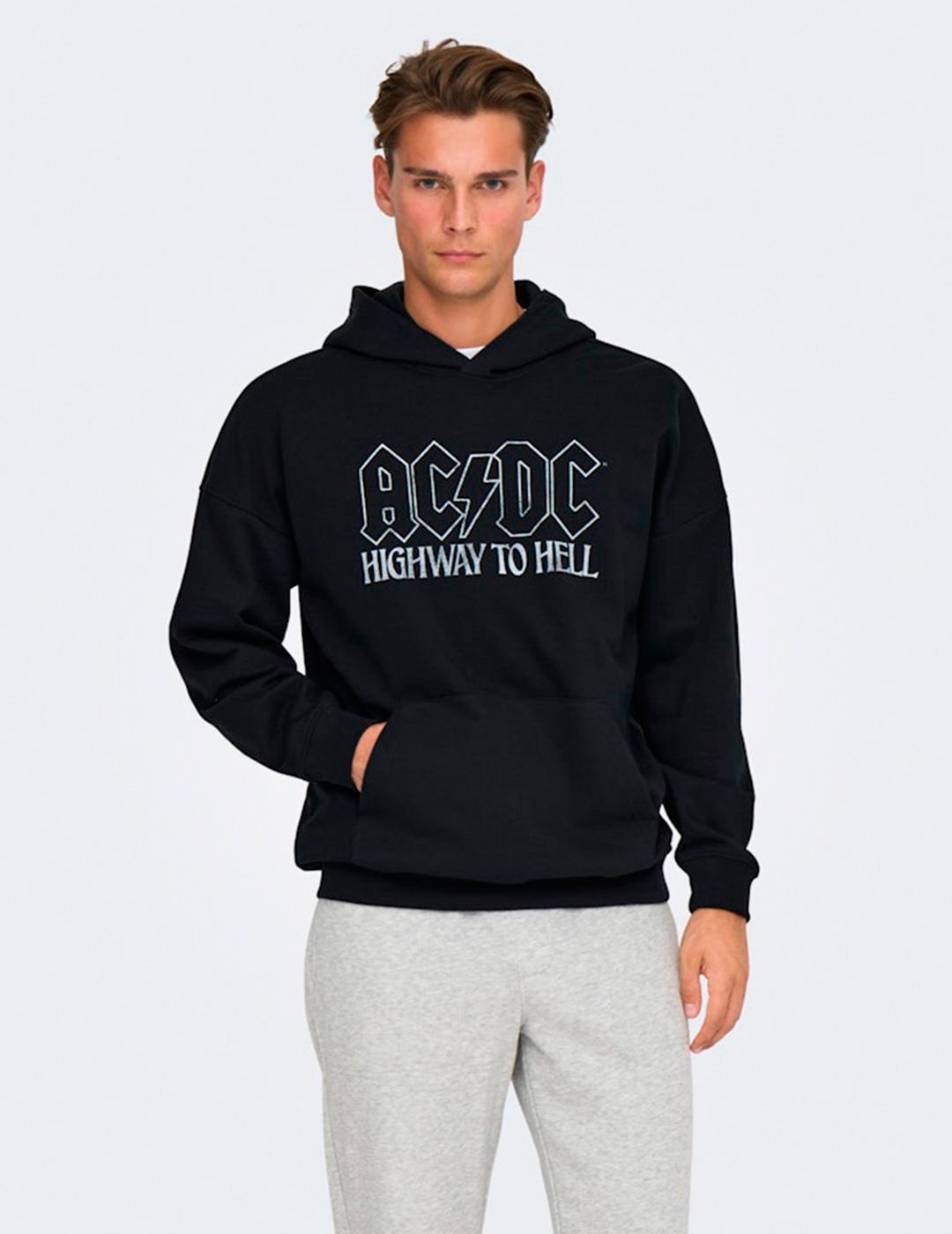 Sudadera Only & Sons ACDC negro para hombre