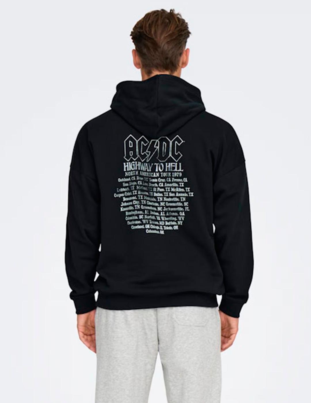 Sudadera Only & Sons ACDC negro para hombre