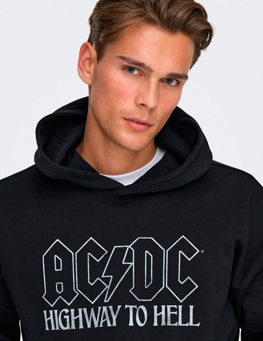 Sudadera Only & Sons ACDC negro para hombre