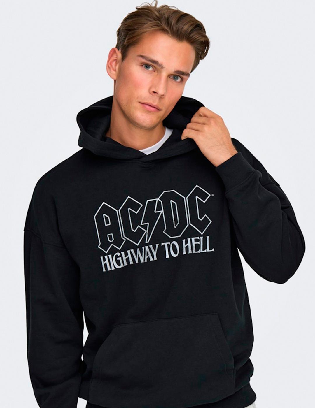 Sudadera Only & Sons ACDC negro para hombre