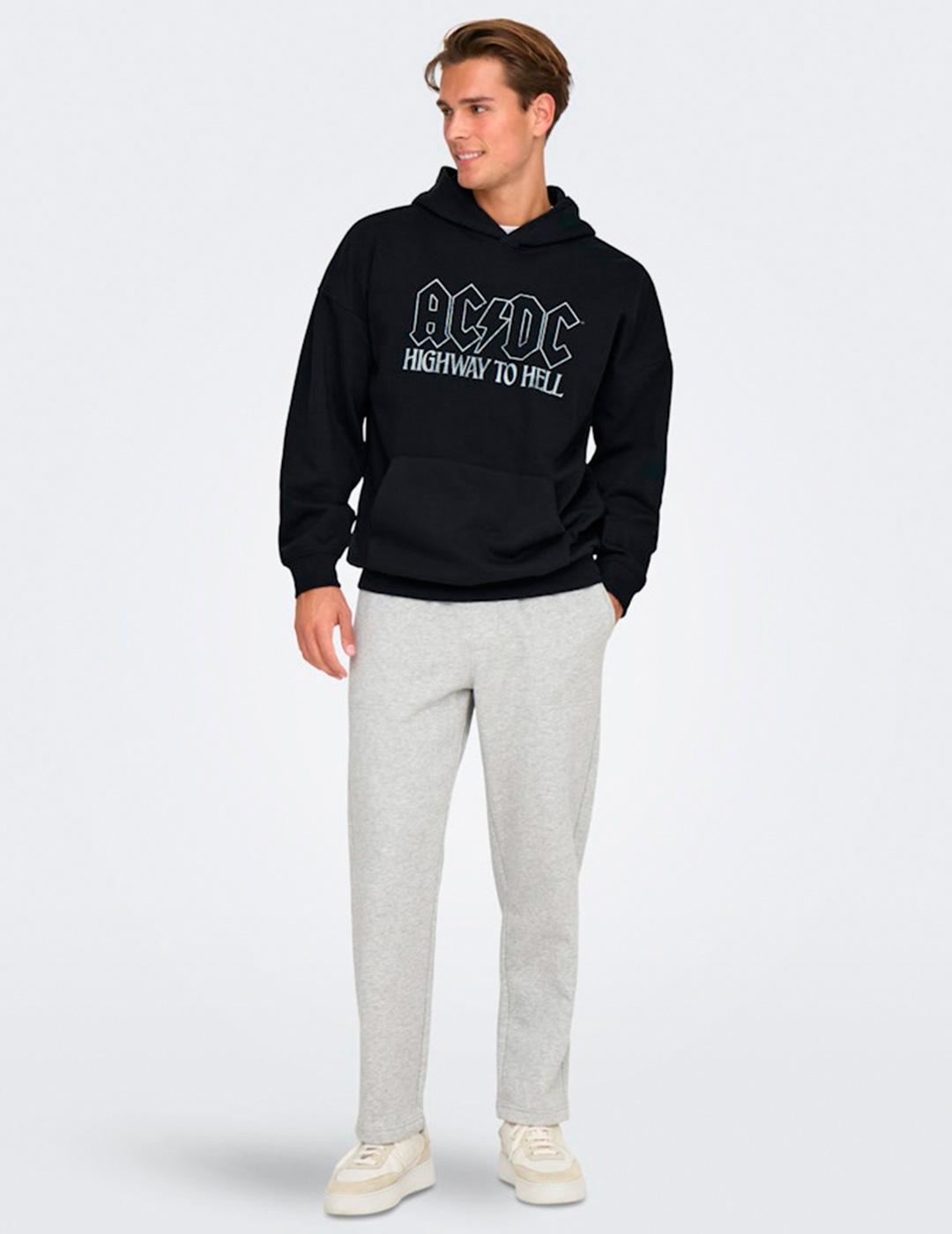 Sudadera Only & Sons ACDC negro para hombre