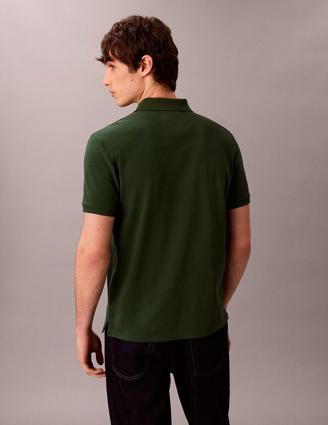 Polo Calvin Klein MONOGRAM pique verde hombre