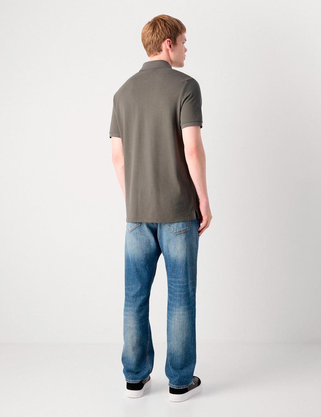 Polo Calvin Klein MONOGRAM gris beluga para hombre