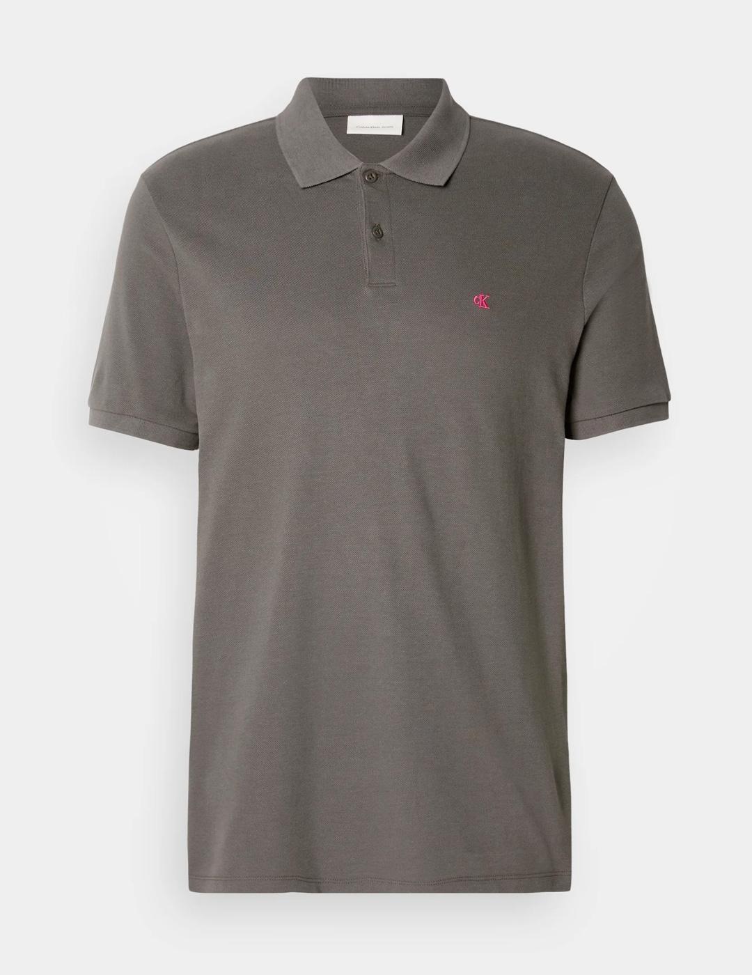Polo Calvin Klein MONOGRAM gris beluga para hombre