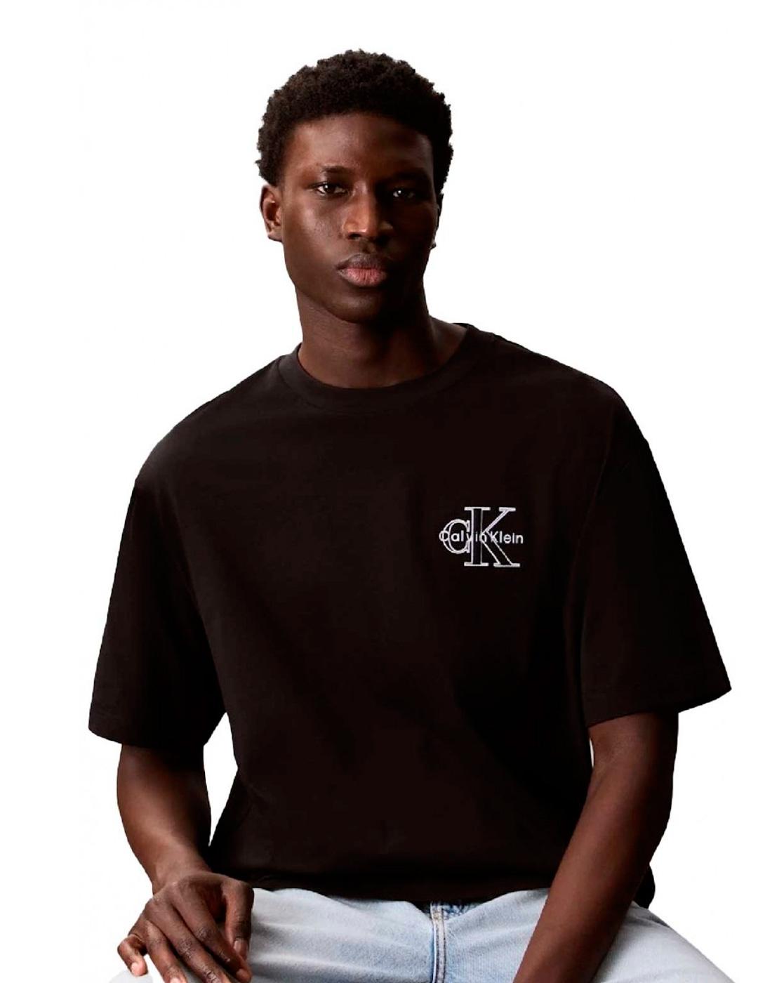 Camiseta Calvin Klein 30S MICRO MONOLOGO negro hombre