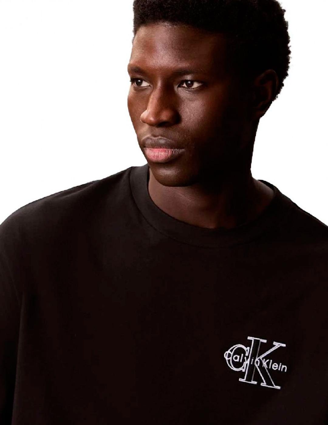 Camiseta Calvin Klein 30S MICRO MONOLOGO negro hombre