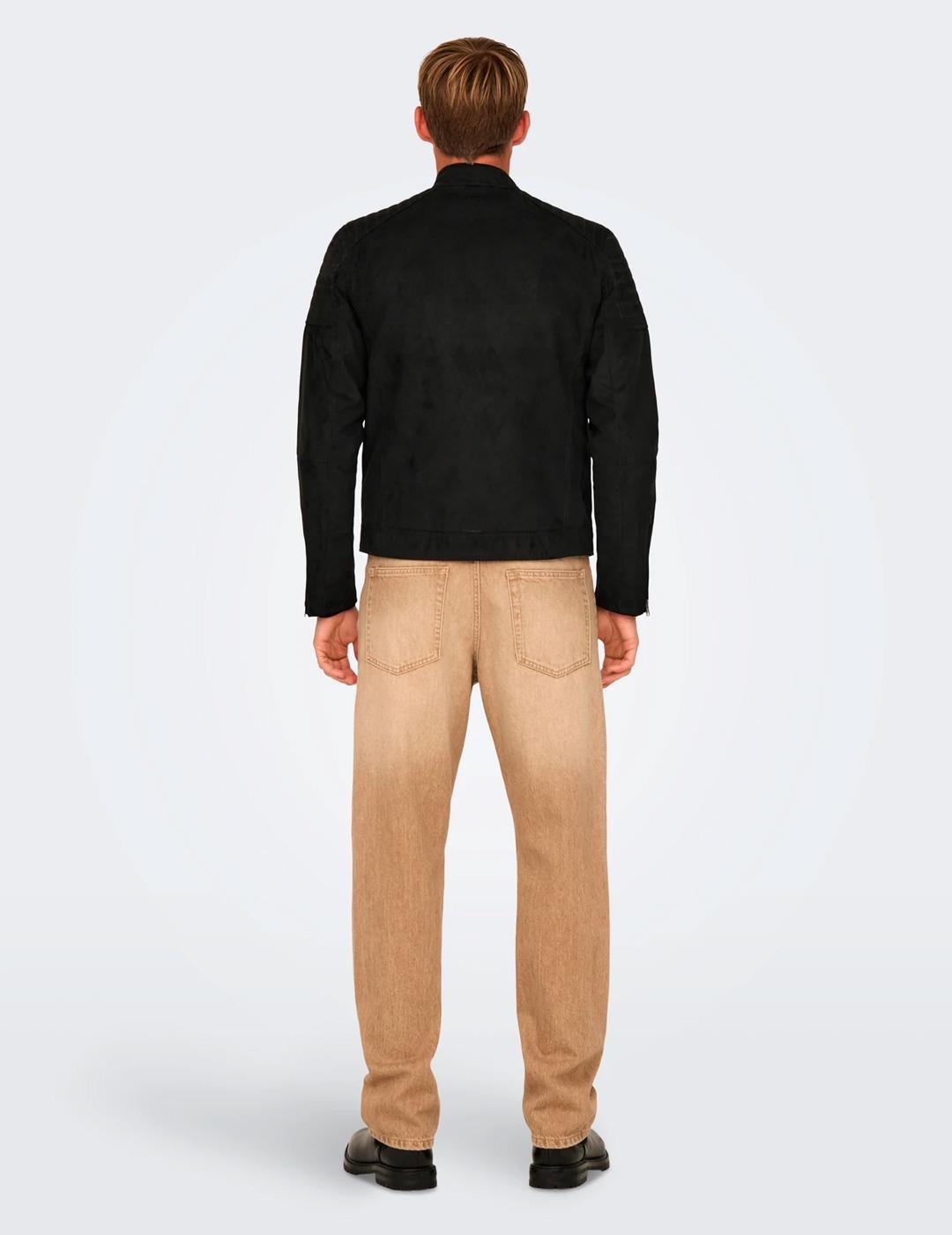 Chaqueta Only & Sons GUS FAUX negro para hombre