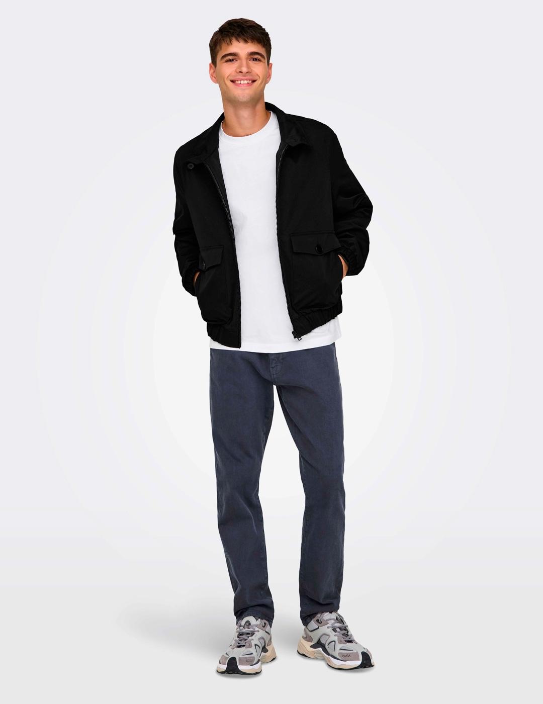 Chaqueta Only & Sons RON HARRINGTON negro para hombre