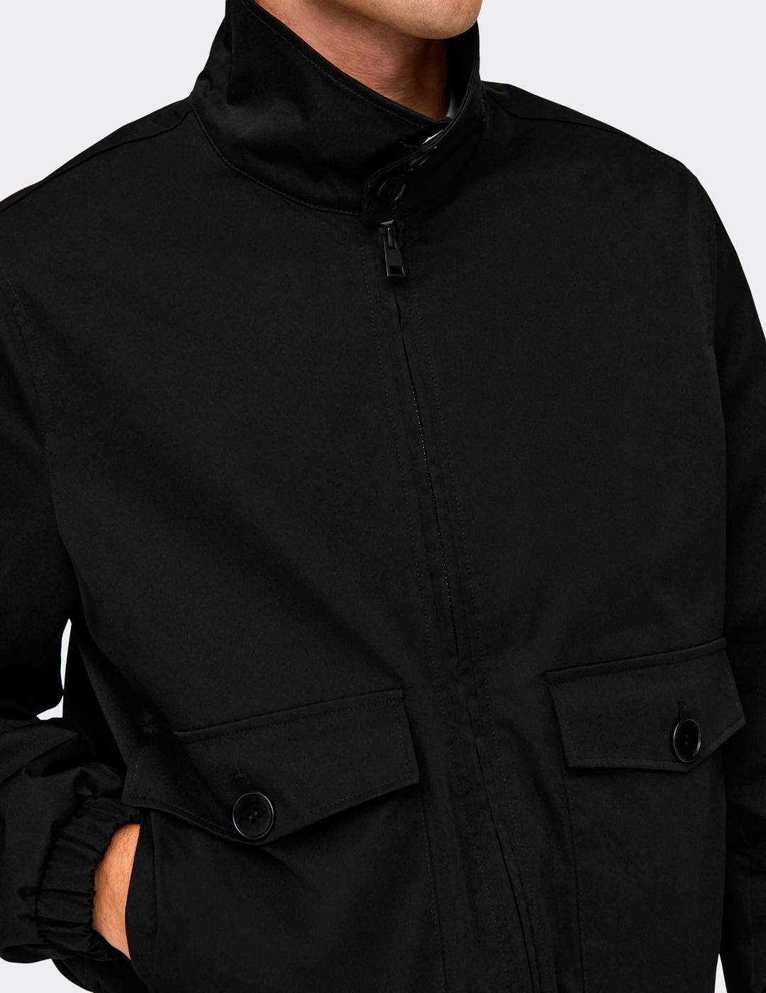 Chaqueta Only & Sons RON HARRINGTON negro para hombre