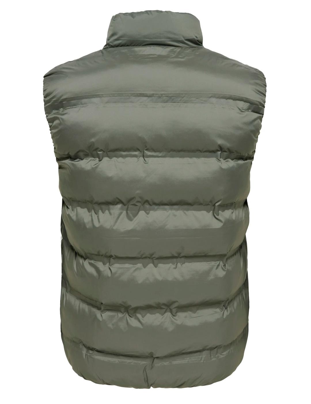 Chaleco acolchado Only & Sons UNION SEAMLES gris