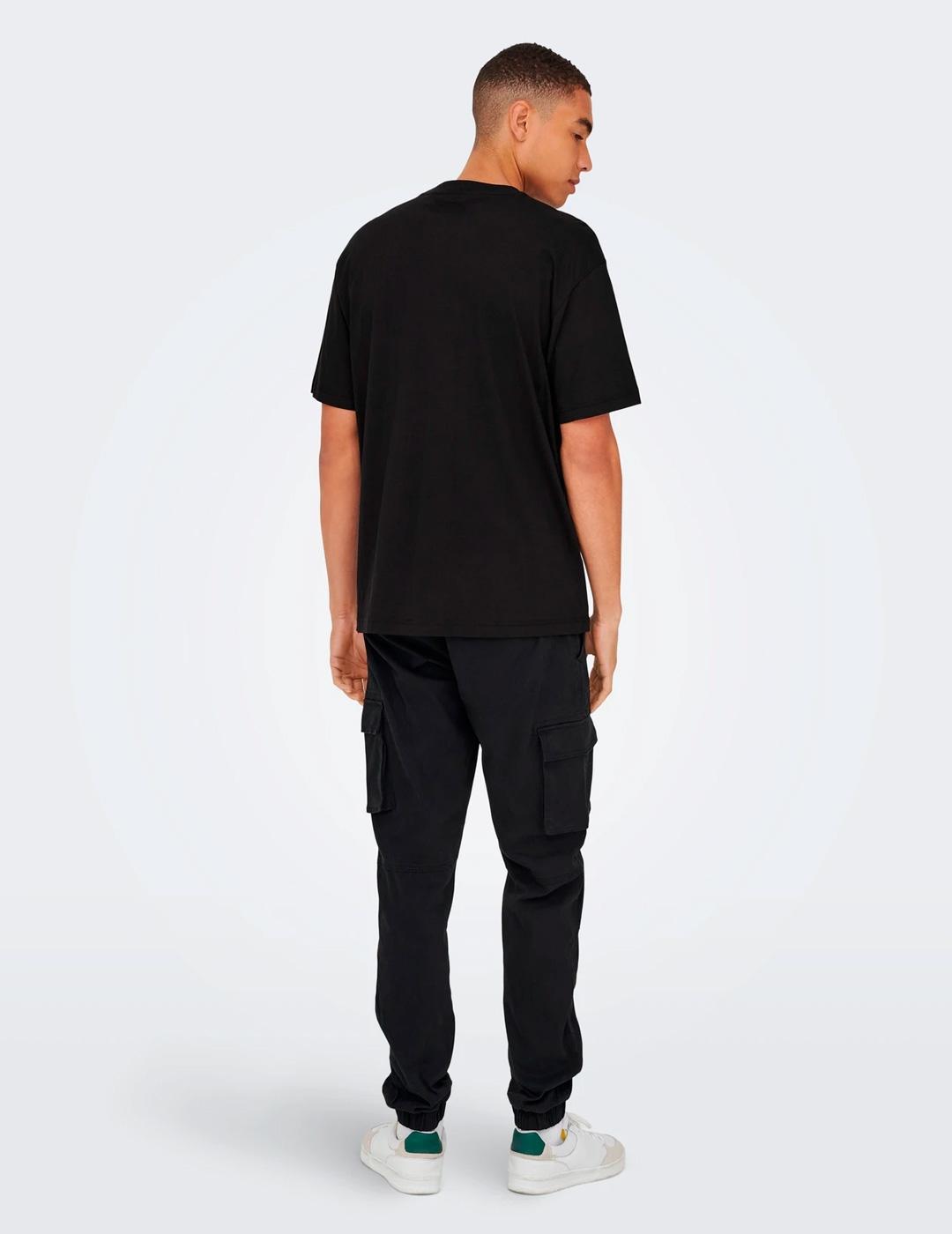 Camiseta Only & Sons BANKSY negro para hombre