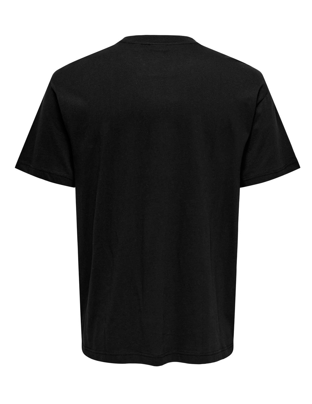 Camiseta Only & Sons BANKSY negro para hombre