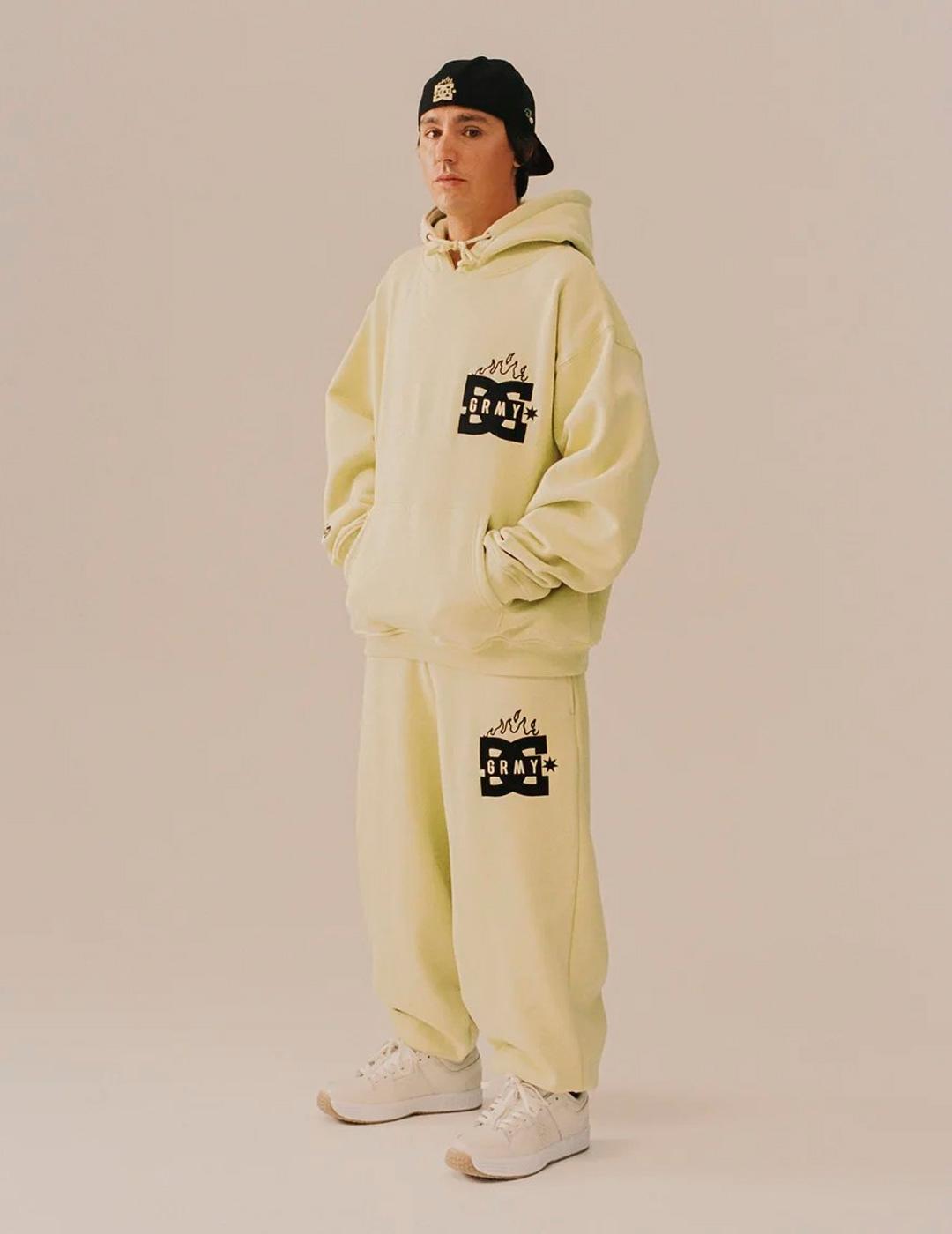 Sudadera Grimey THE SWARM DC SHOES X GRIMEY capucha amarilla