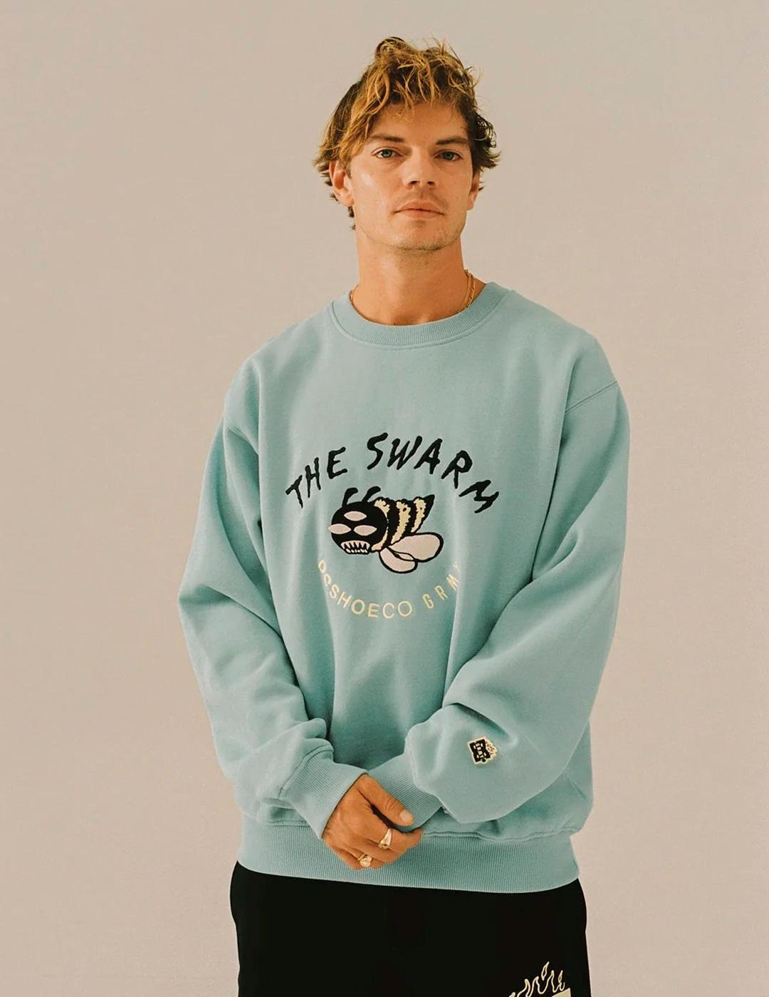 Sudadera Grimey THE SWARM DC SHOES azul para hombre