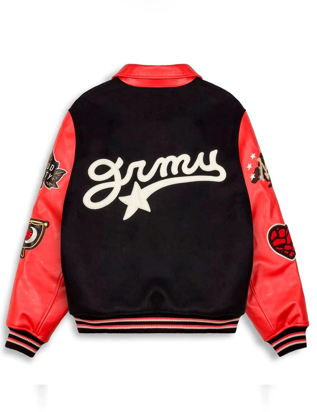Chaqueta Grimey MUD'S THE RESIDENCE negro rojo unisex