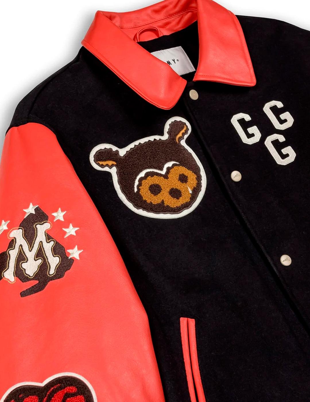 Chaqueta Grimey MUD'S THE RESIDENCE negro rojo unisex