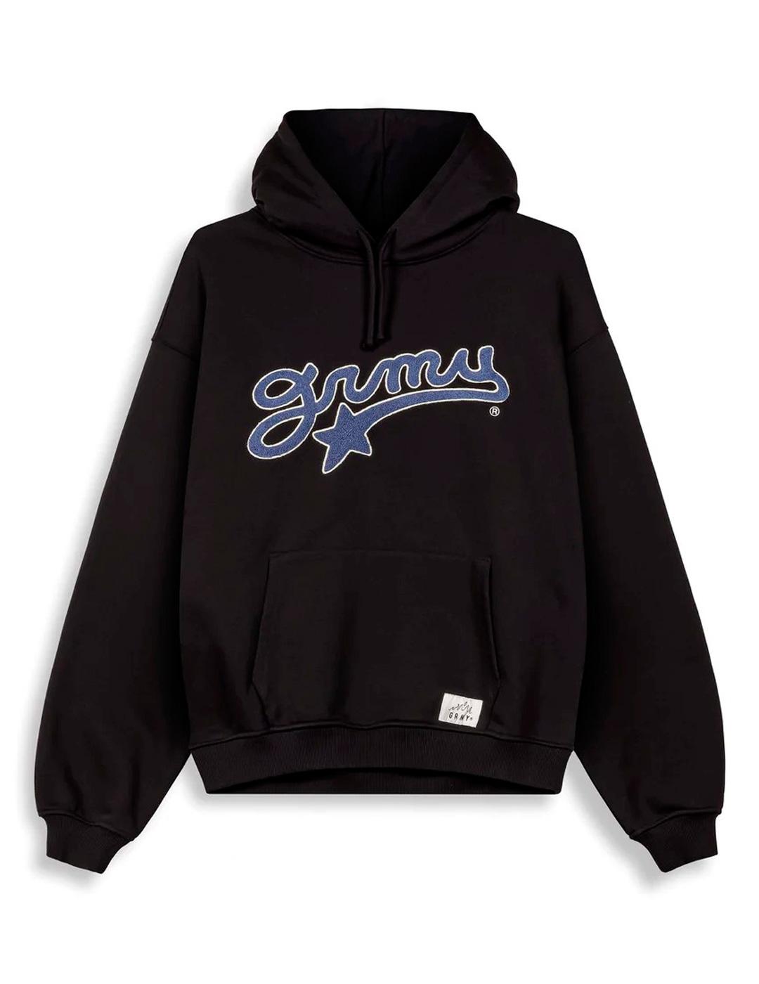 Sudadera Grimey MUD'S THE RESIDENCE MADRID negro con capucha