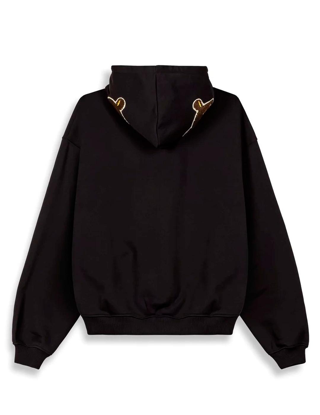 Sudadera Grimey MUD'S THE RESIDENCE MADRID negro con capucha