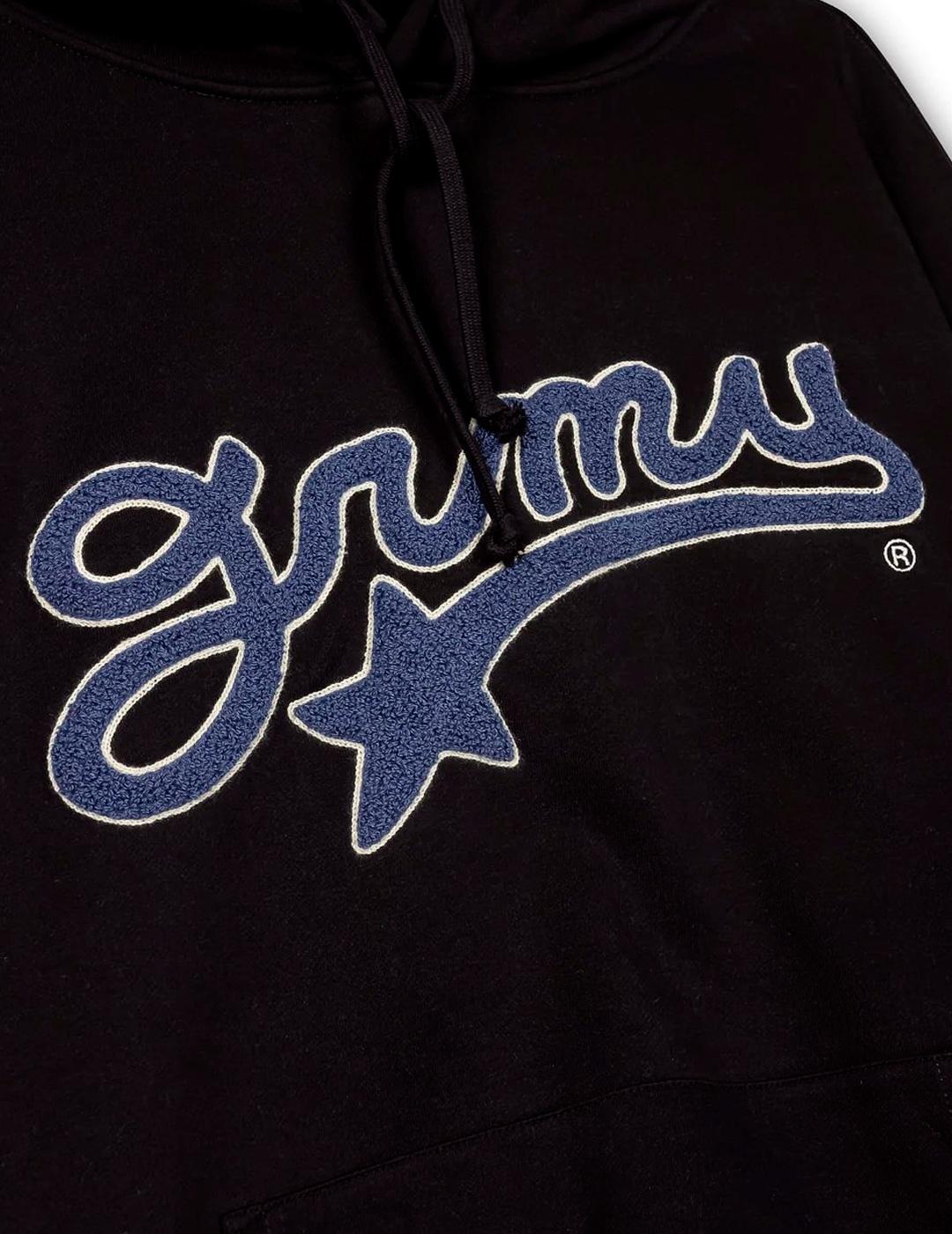 Sudadera Grimey MUD'S THE RESIDENCE MADRID negro con capucha