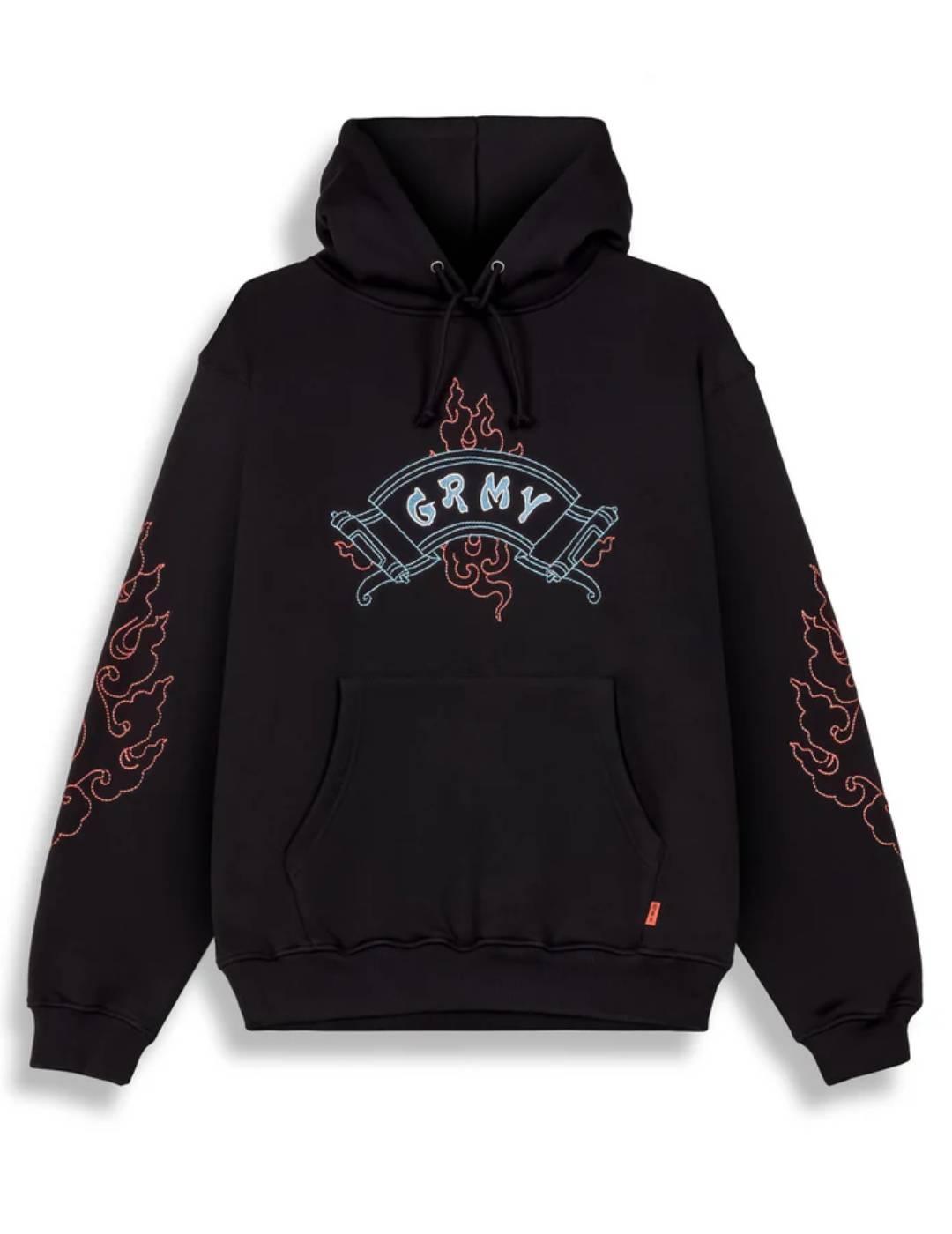 Sudadera Grimey SAMPANS negra con capucha
