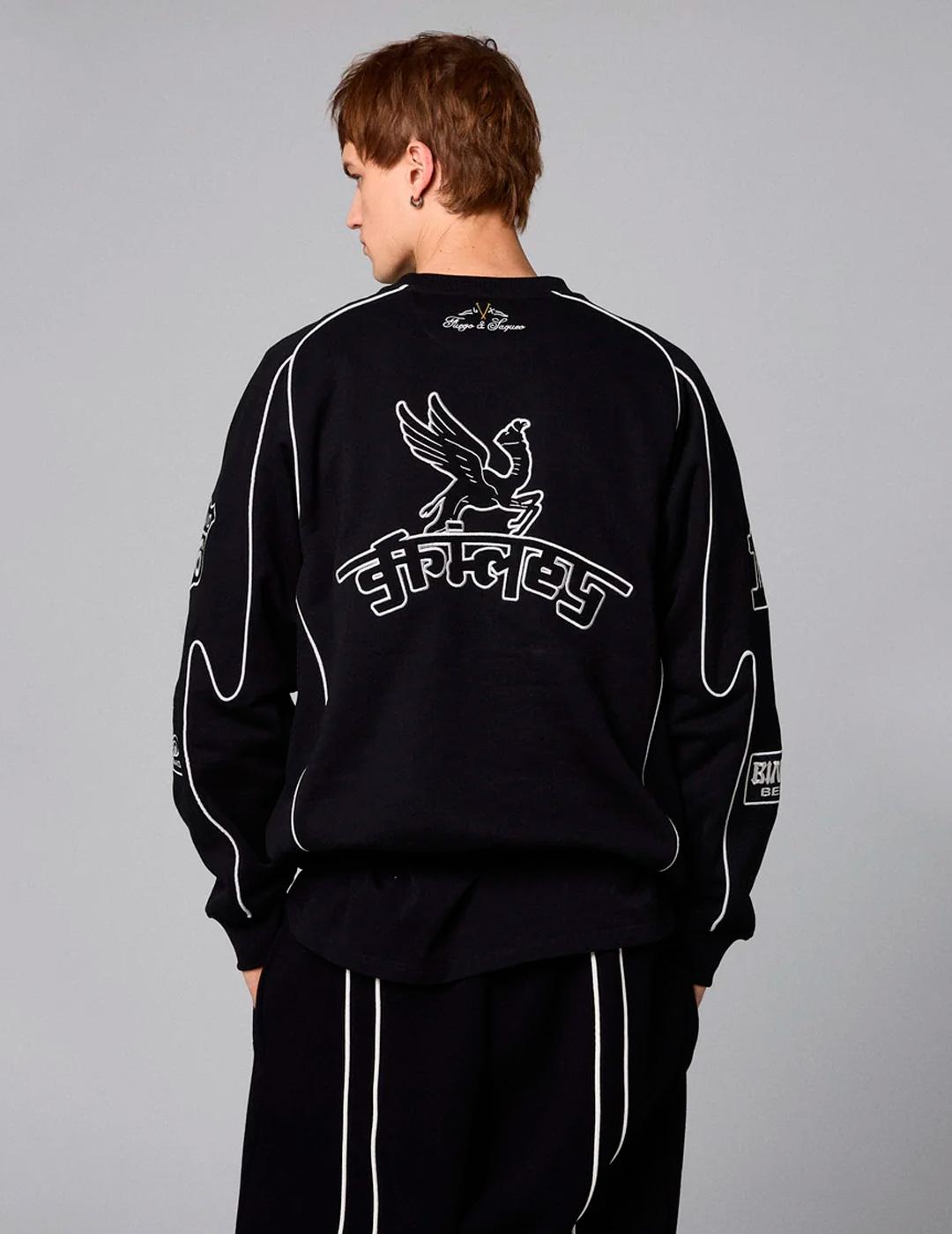 Sudadera Grimey RACE WAR negra para hombre