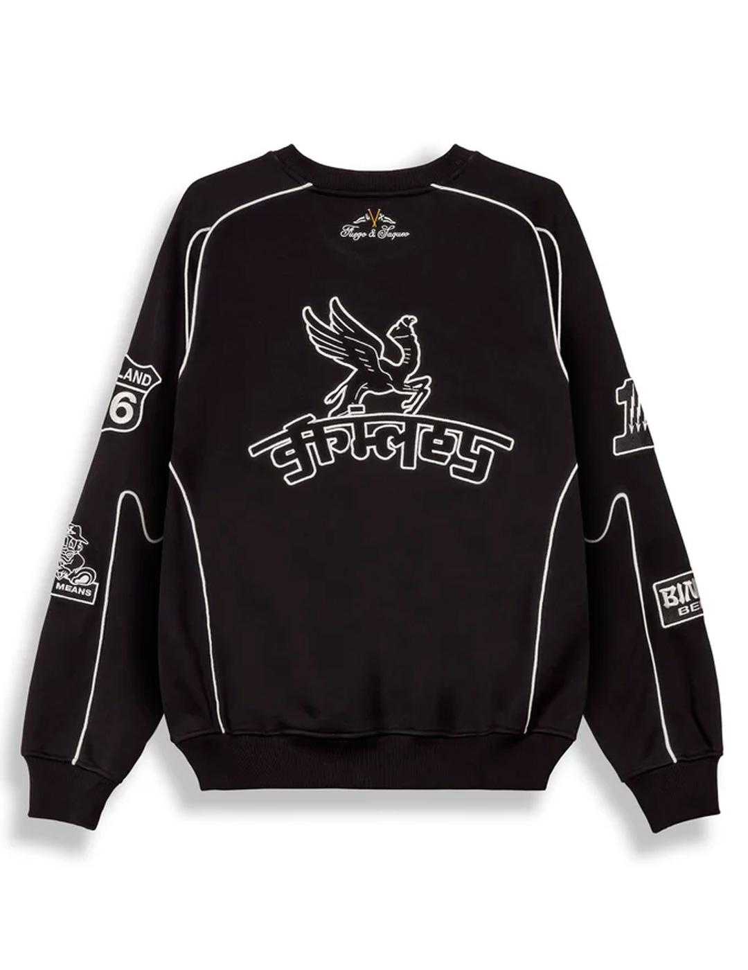 Sudadera Grimey RACE WAR negra para hombre
