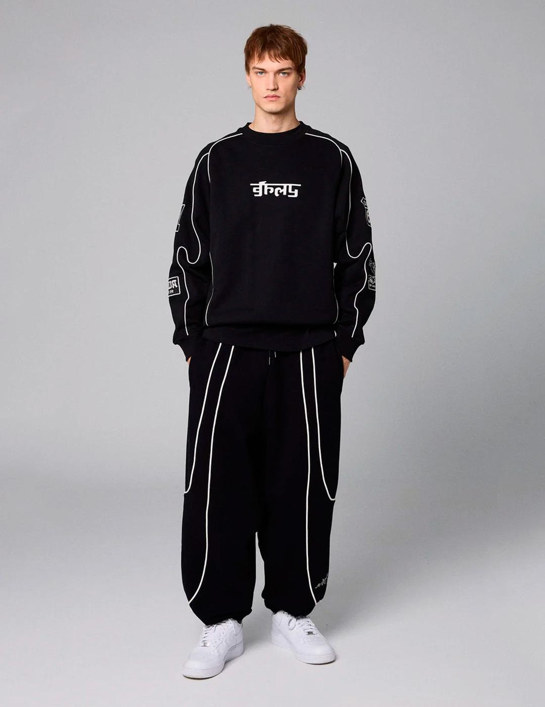 Sudadera Grimey RACE WAR negra para hombre