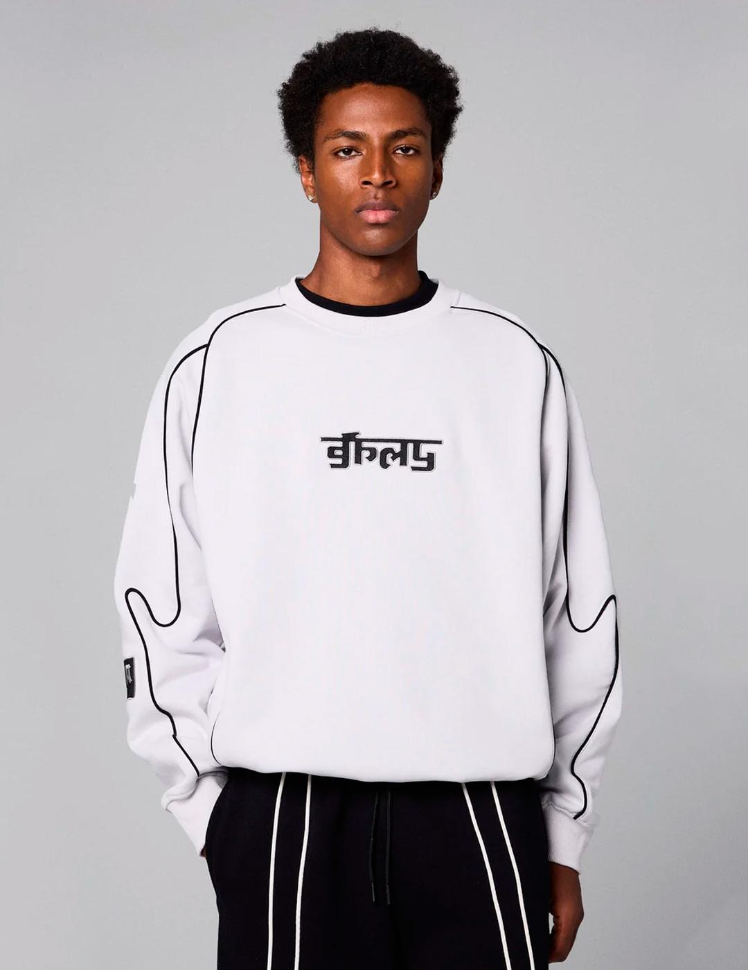 Sudadera Grimey RACE WAR gris claro para hombre