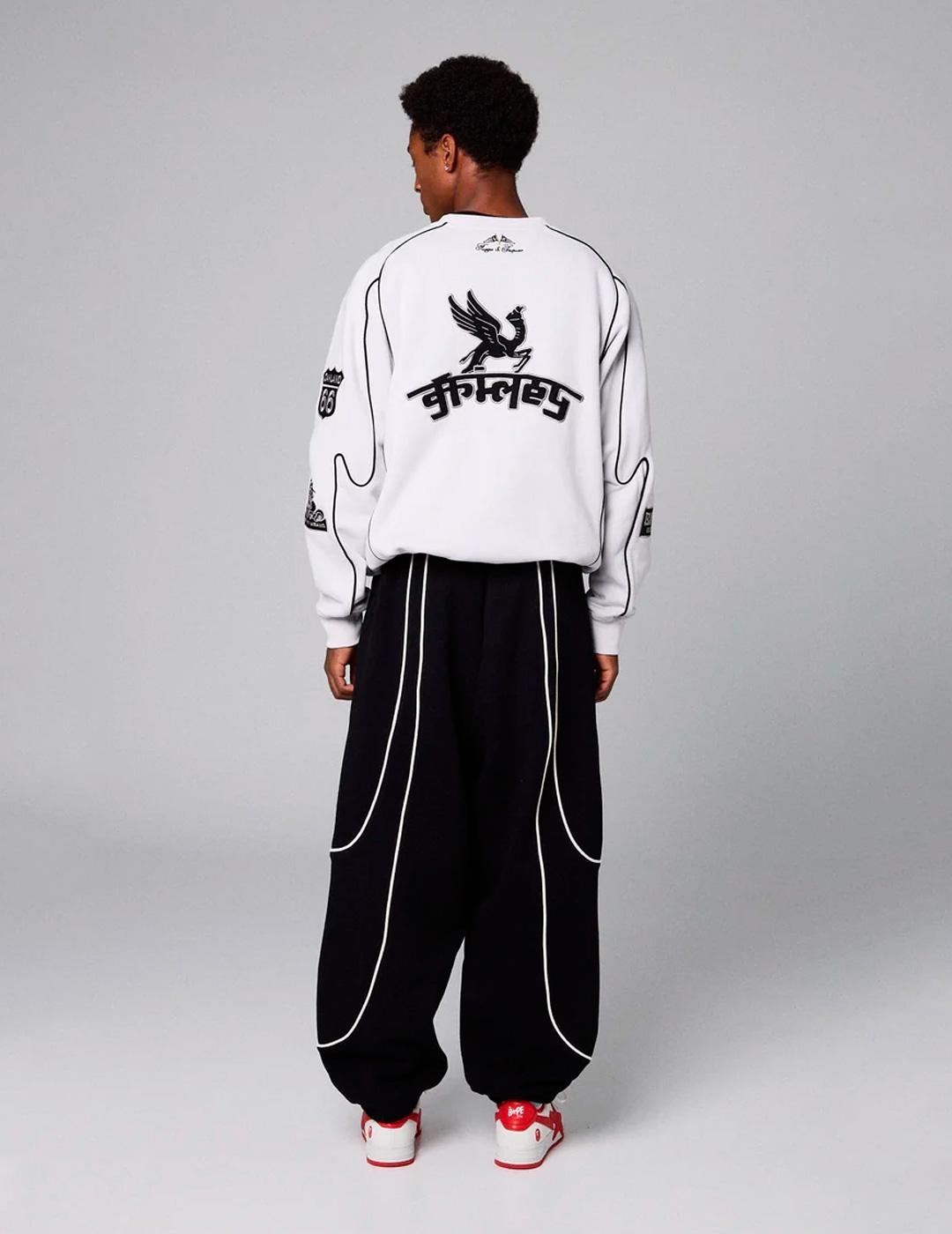 Sudadera Grimey RACE WAR gris claro para hombre