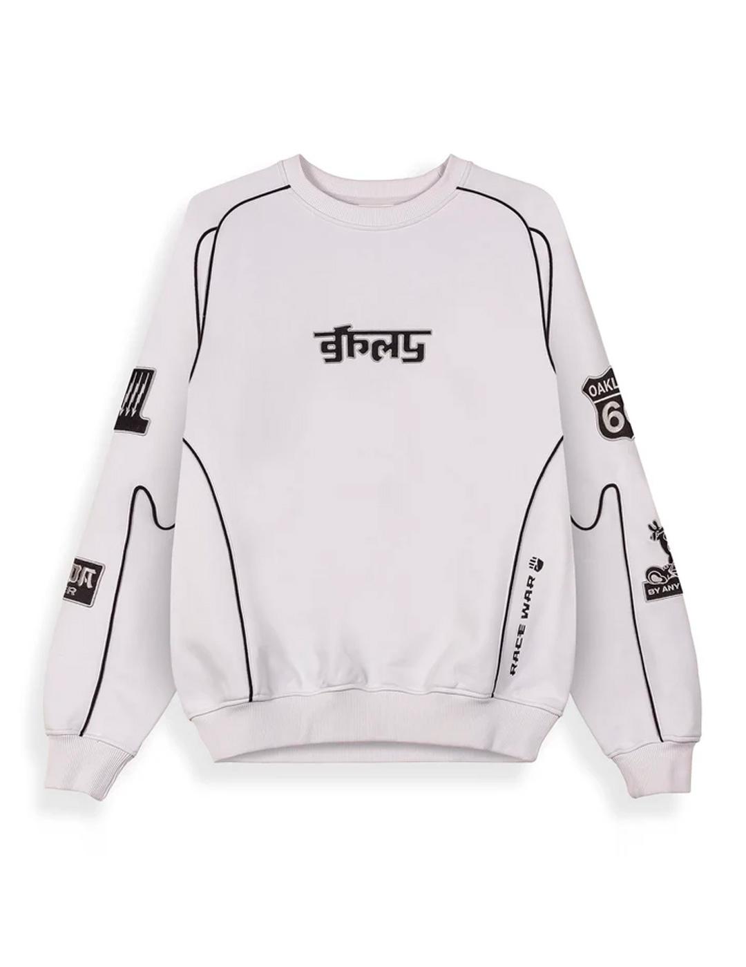 Sudadera Grimey RACE WAR gris claro para hombre