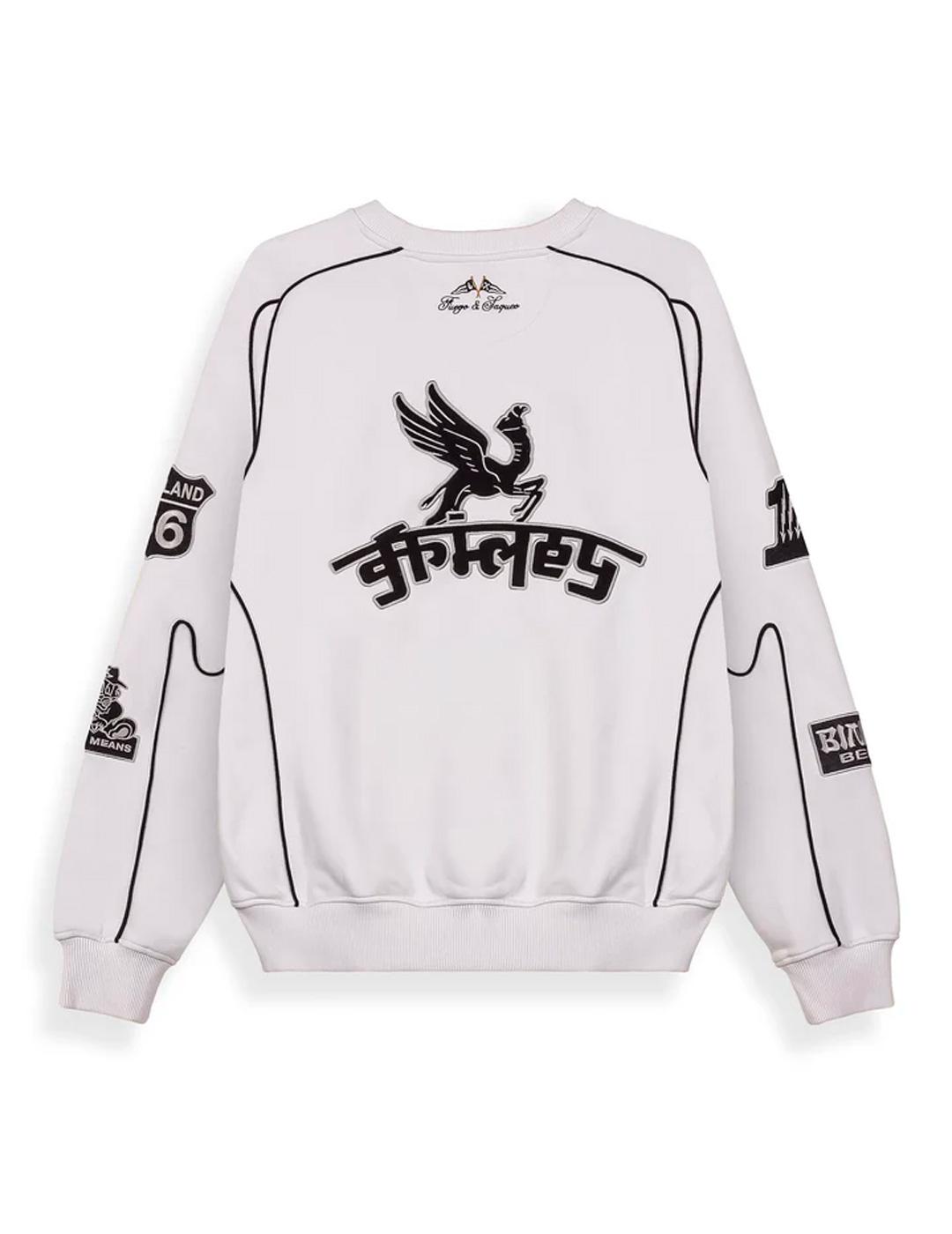 Sudadera Grimey RACE WAR gris claro para hombre