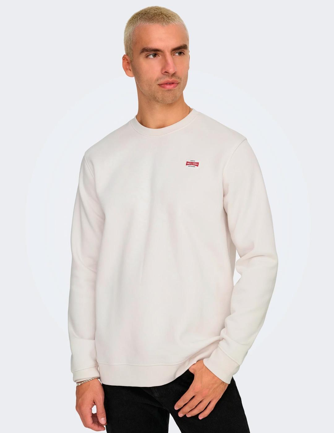 Sudadera Only & Sons DAWSON blanco para hombre