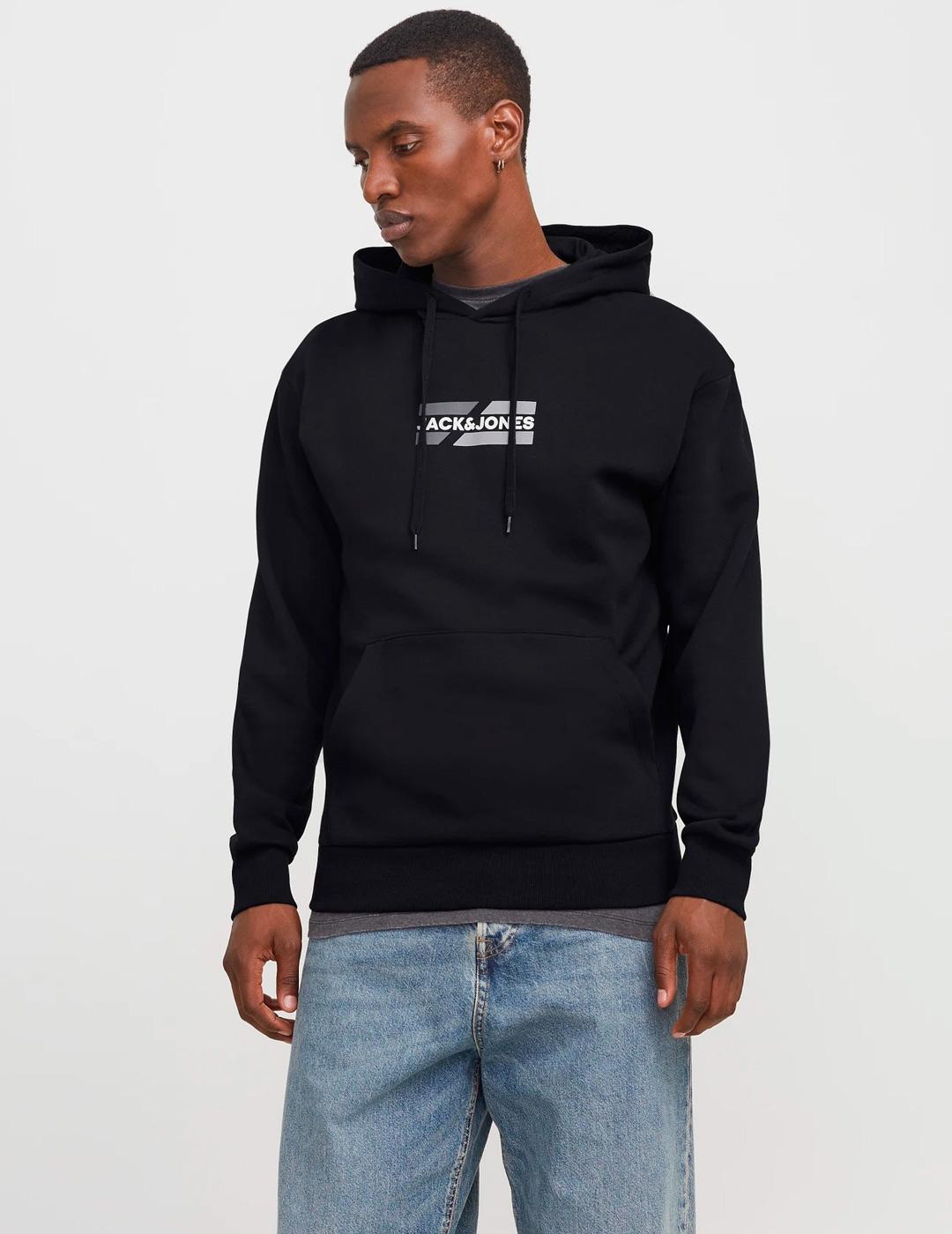 Sudadera Jack & Jones CORP capucha negro para hombre