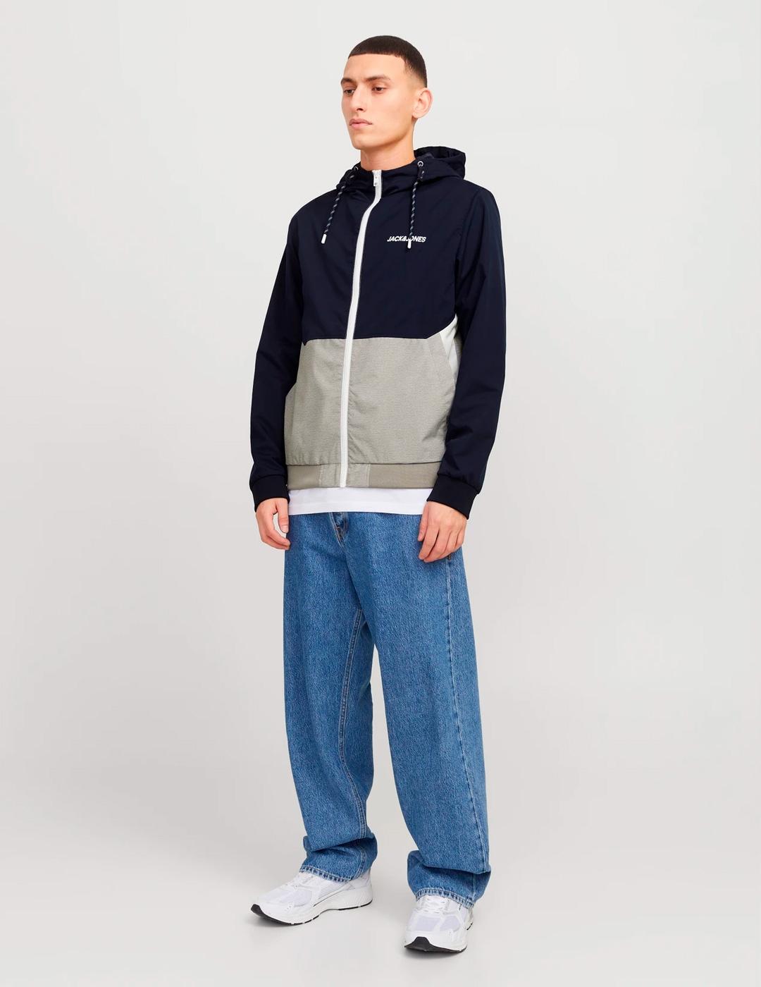 Chaqueta Jack & Jones RUSH bomber marino con capucha