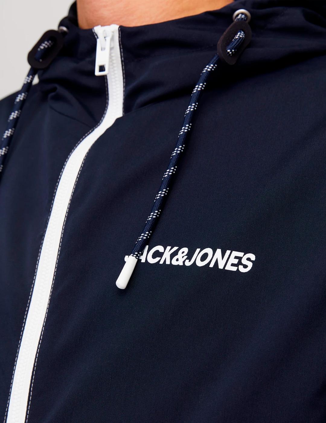 Chaqueta Jack & Jones RUSH bomber marino con capucha