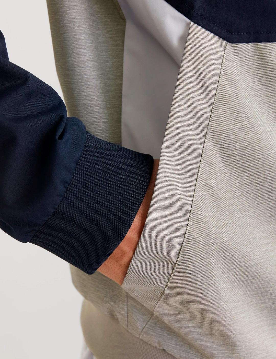 Chaqueta Jack & Jones RUSH bomber marino con capucha