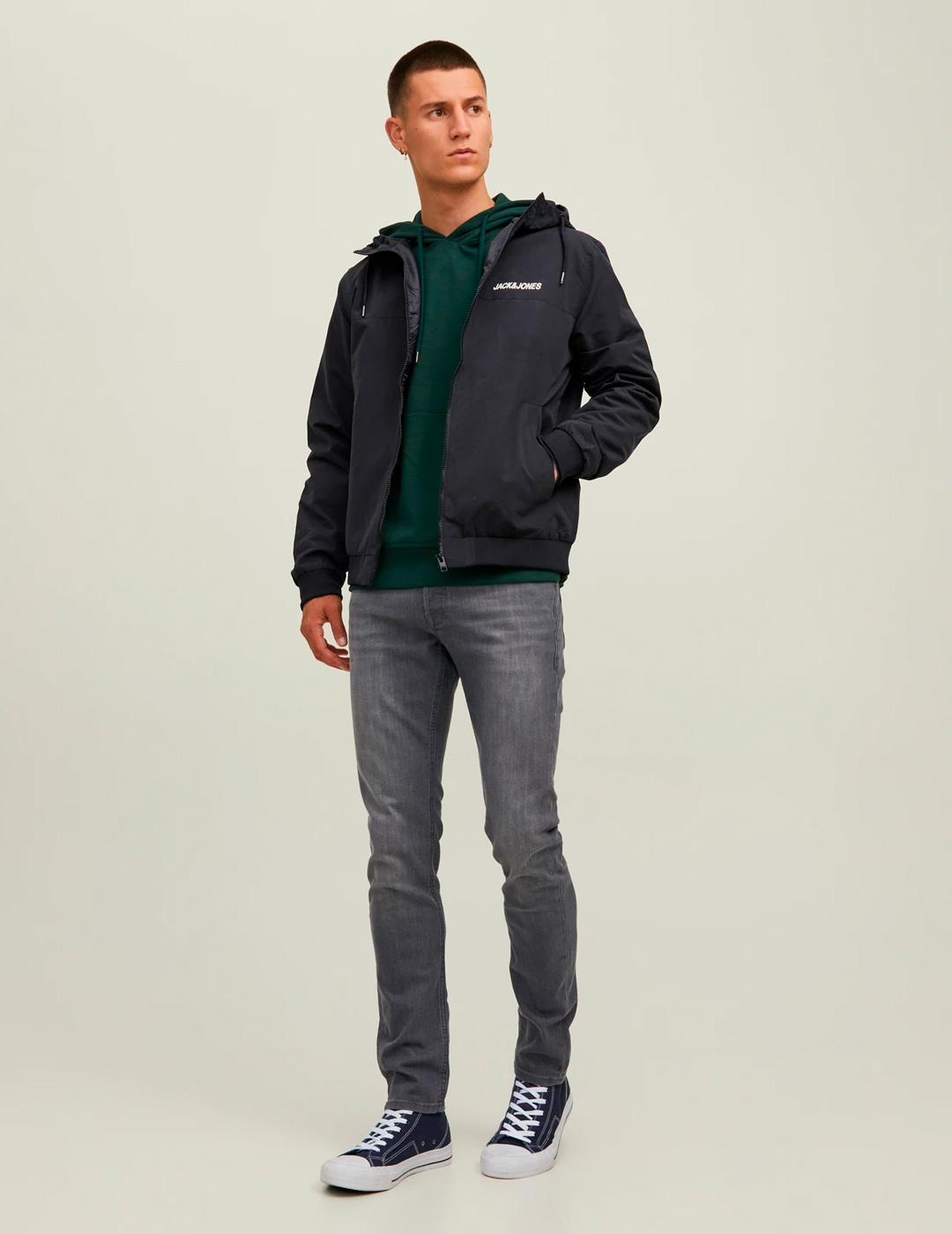 Chaqueta Jack & Jones RUSH bomber negro con capucha