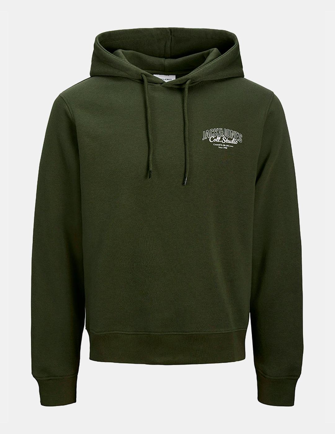 Sudadera Jack & Jones MAKOTO verde con capucha