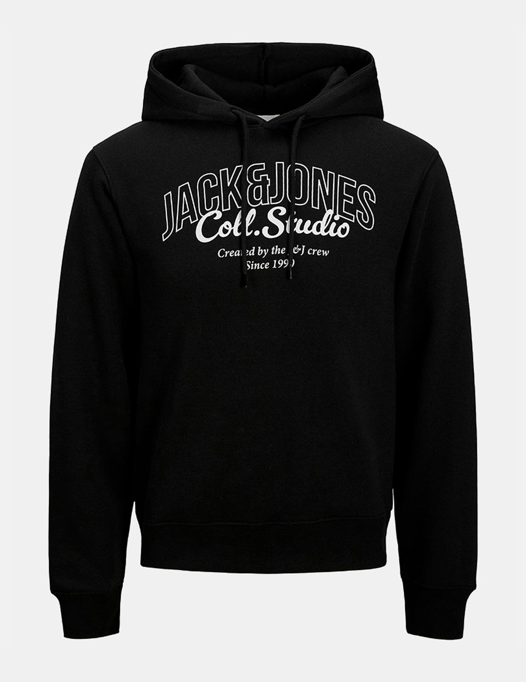 Sudadera Jack & Jones MAKOTO negro con capucha