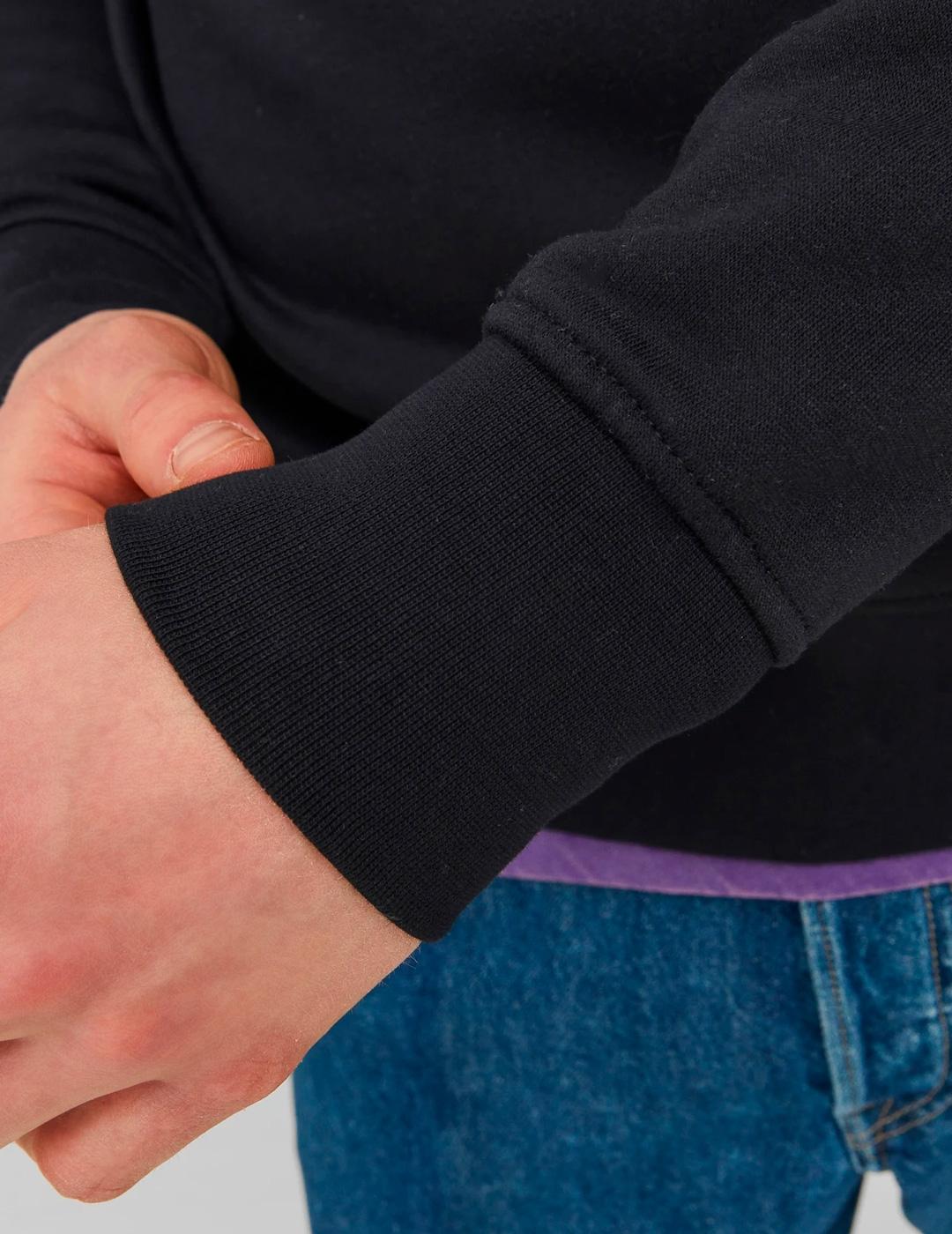 Sudadera Jack & Jones VESTERBRO negra con media cremallera