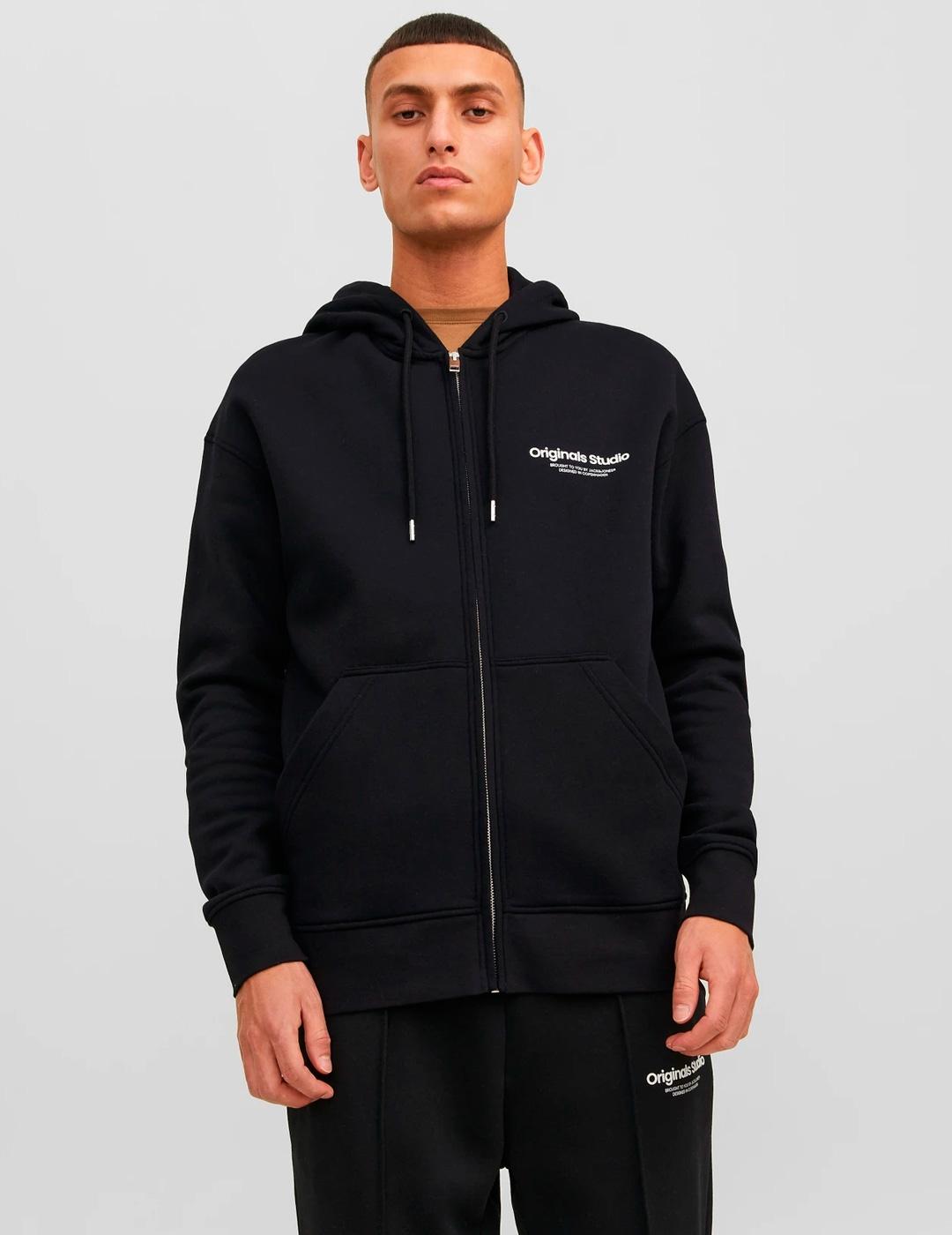 Sudadera Jack & Jones VESTERBRO negra con cremallera