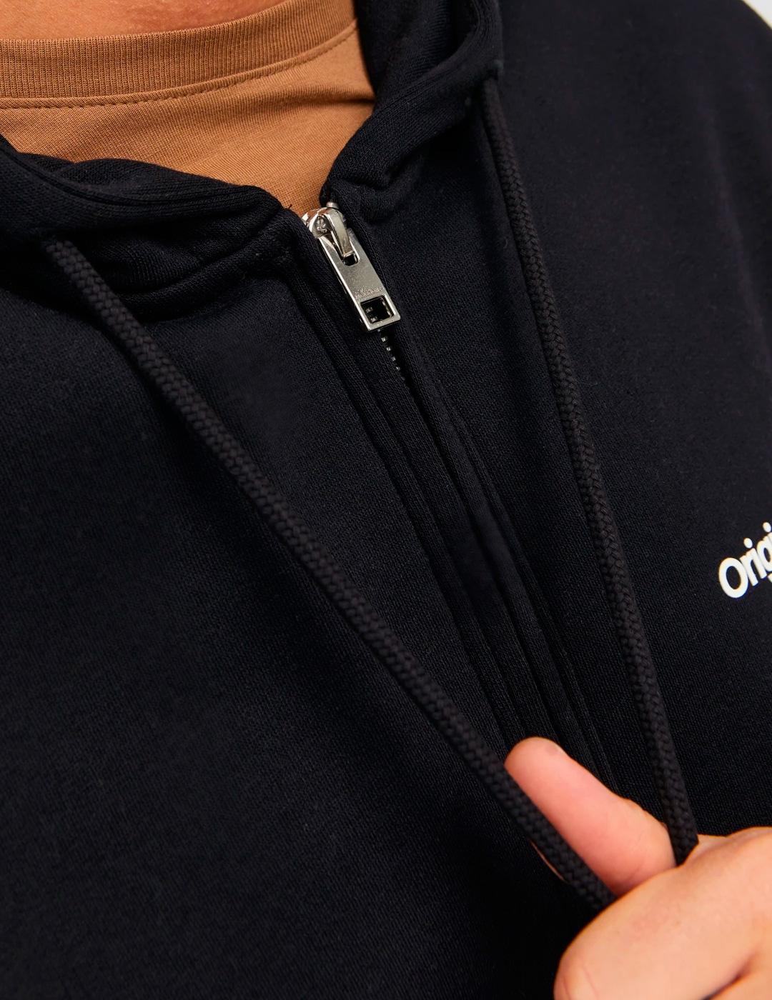 Sudadera Jack & Jones VESTERBRO negra con cremallera