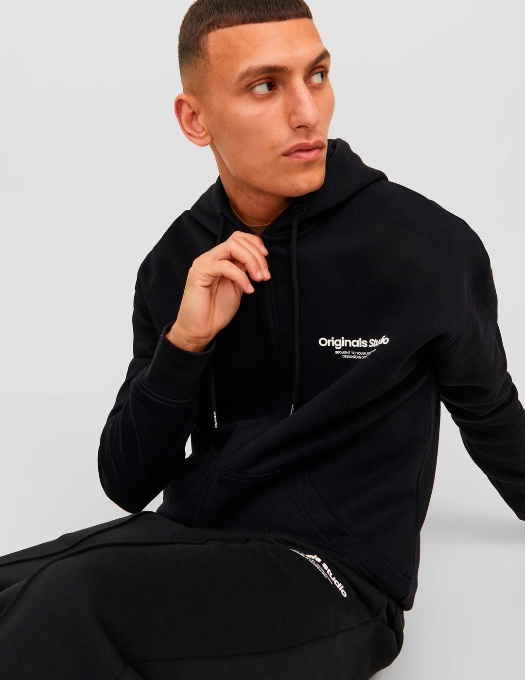 Sudadera Jack & Jones VESTERBRO negra con cremallera