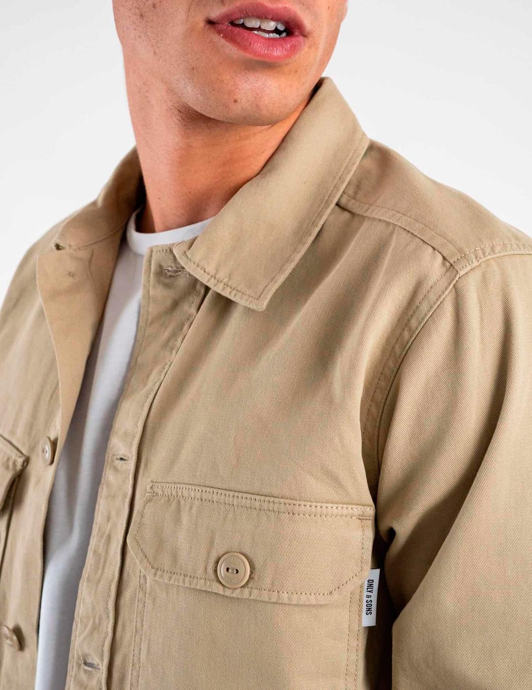 Camisa Only & Sons SILVIO beige para hombre