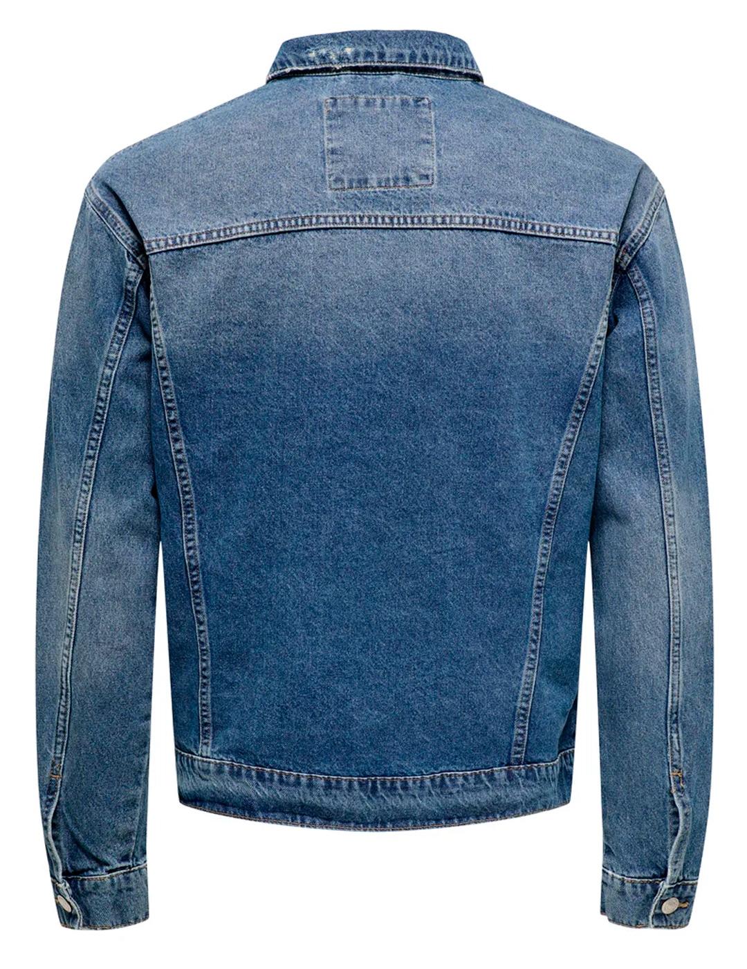 Cazadora vaquera Only & Sons JUST BOX azul denim para hombre