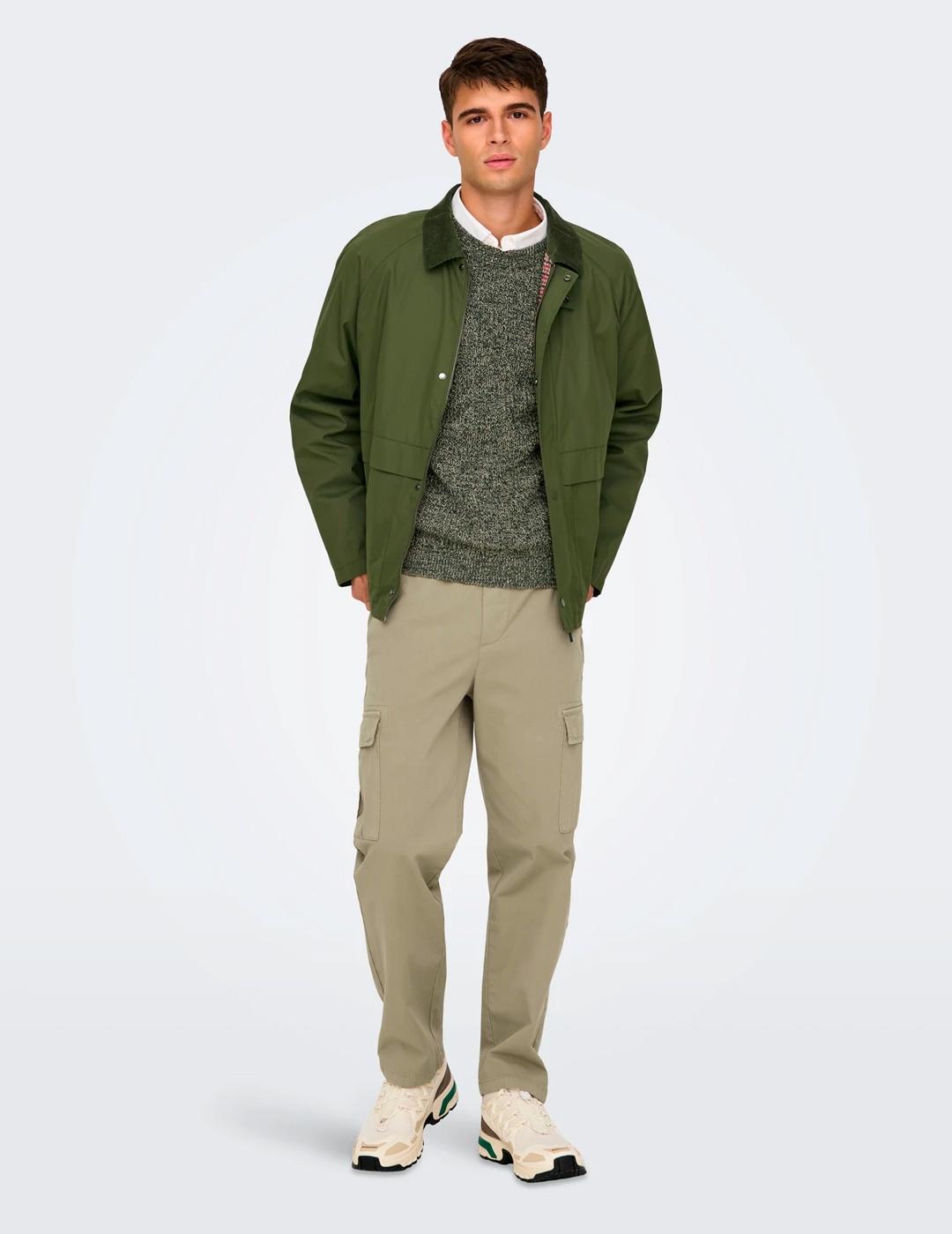 Chaqueta Only & Sons KOSMO verde para hombre